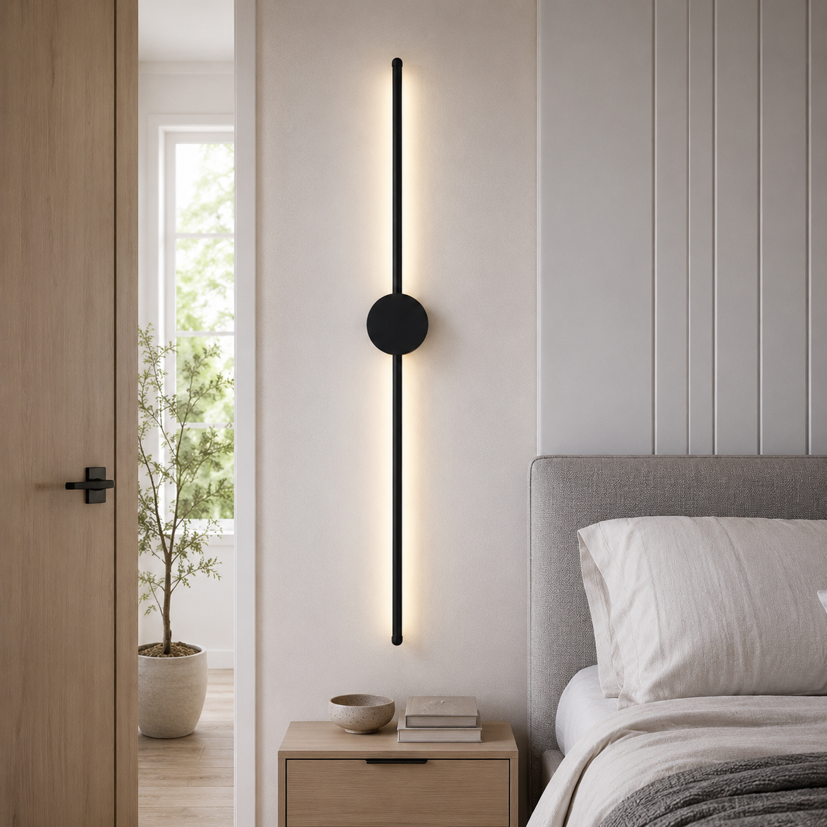Long Black Linear LED Wall Sconce