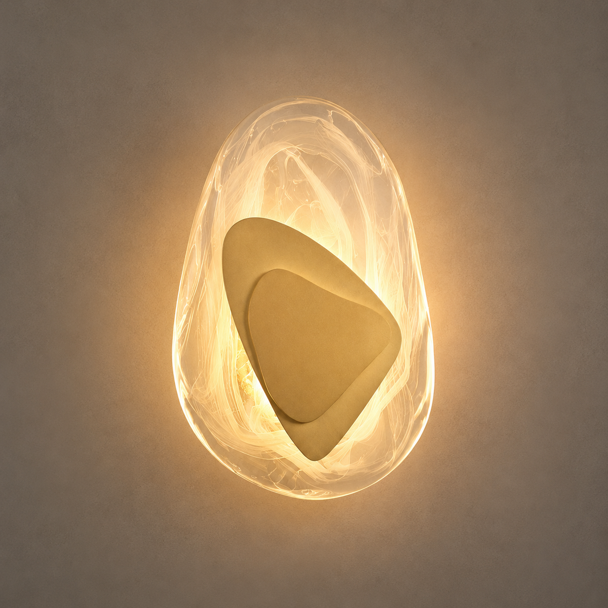 Wabi-Sabi Pebble Glass Wall Sconce