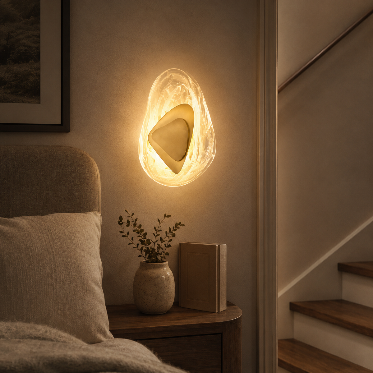 Wabi-Sabi Pebble Glass Wall Sconce