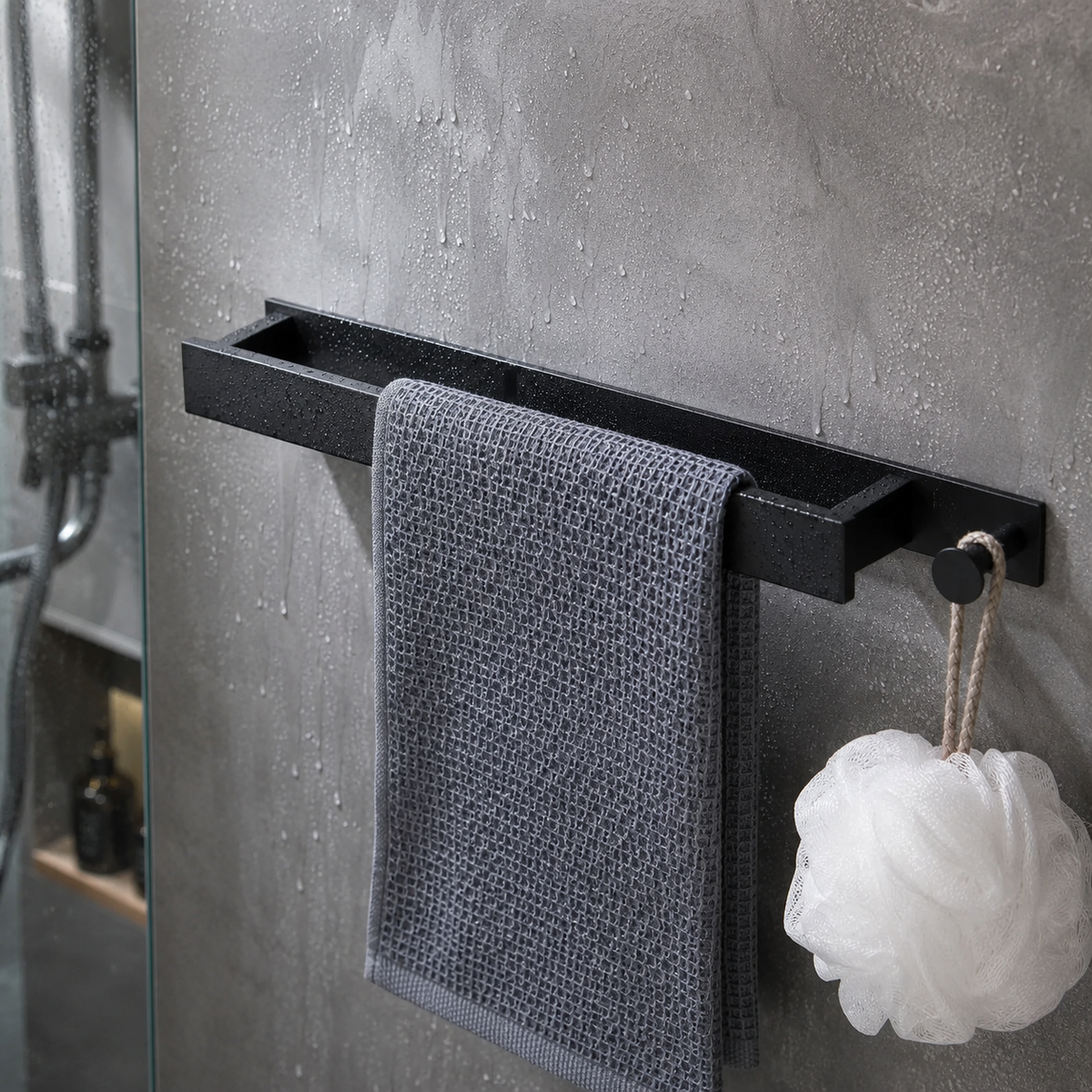 Self-Adhesive Towel Bar with Hook