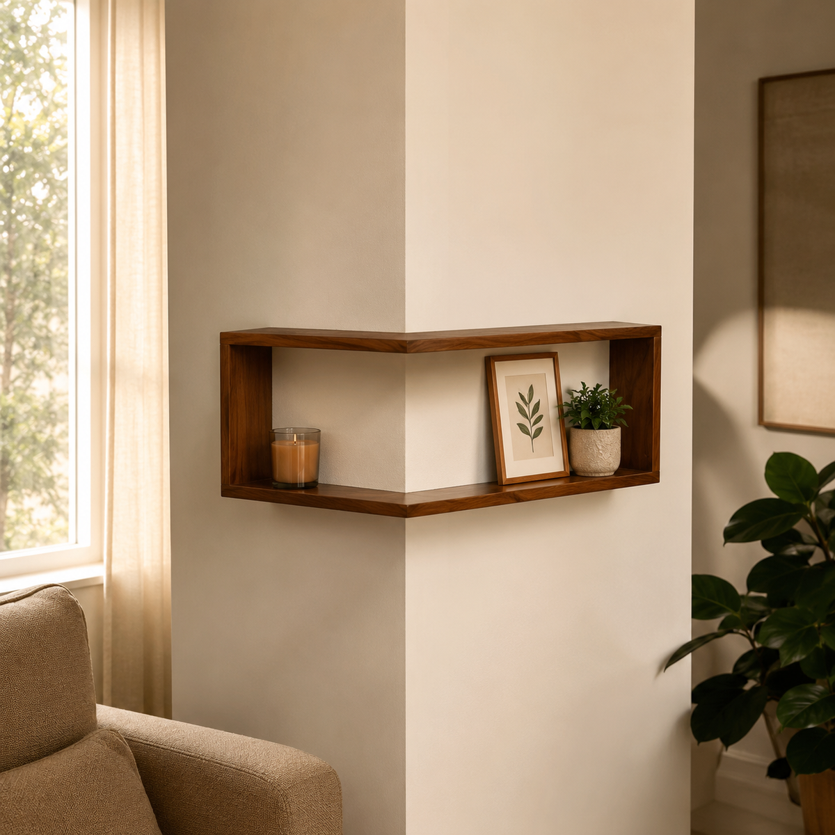 Wraparound Corner Floating Shelf