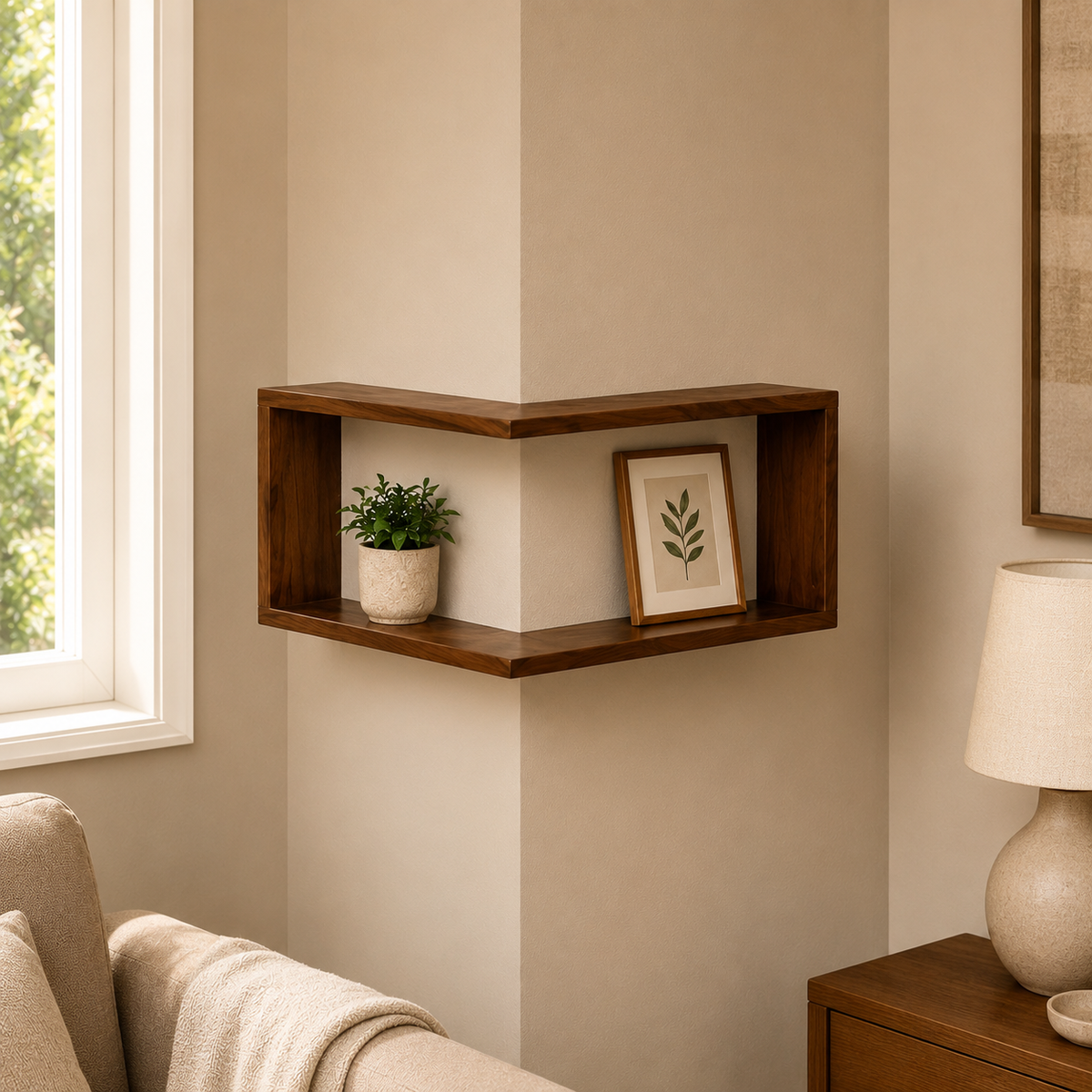 Wraparound Corner Floating Shelf
