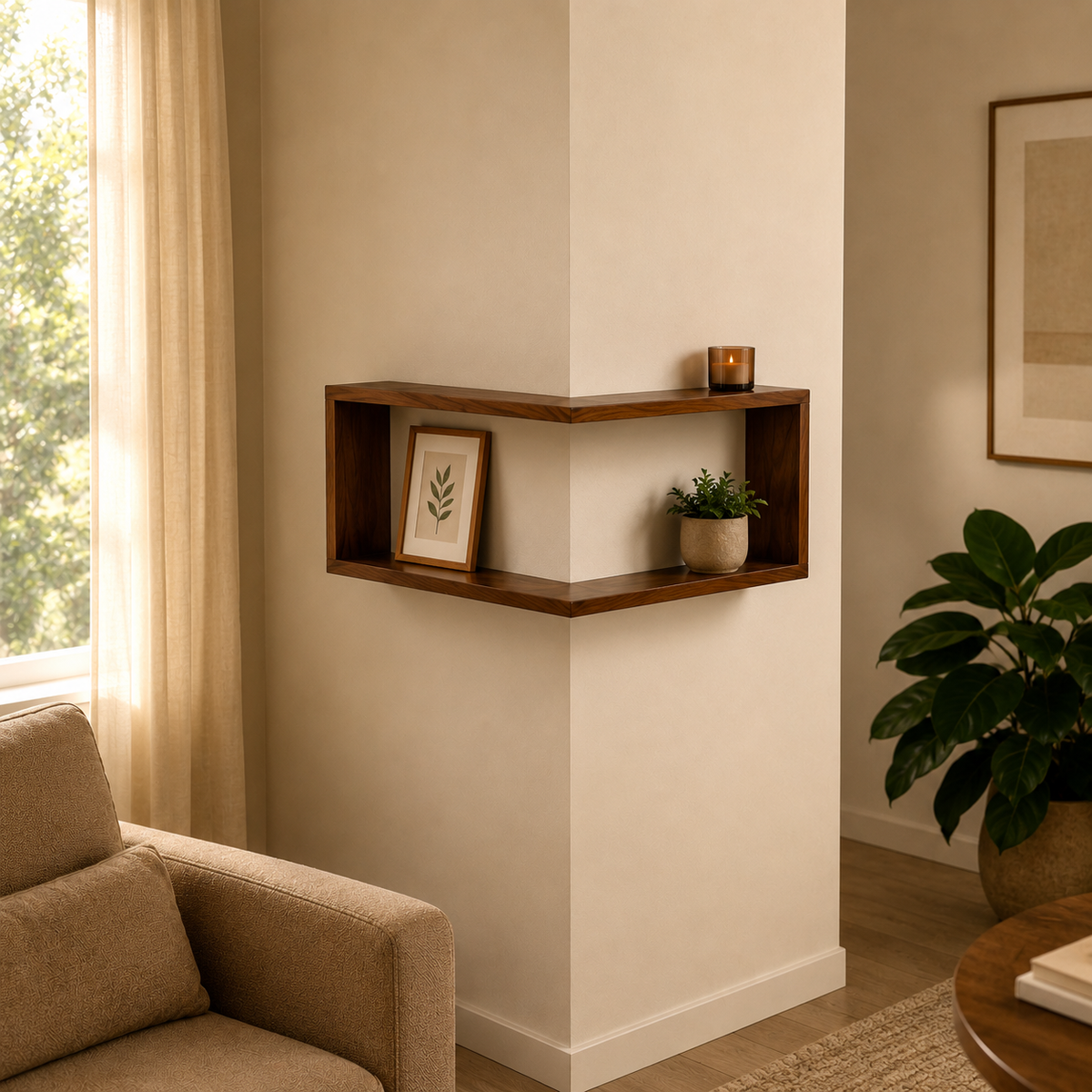 Wraparound Corner Floating Shelf