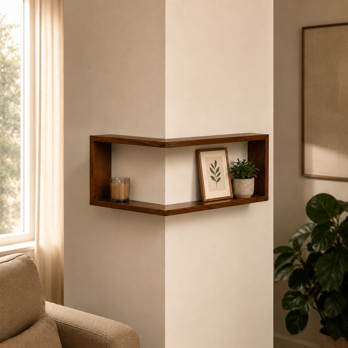 Wraparound Corner Floating Shelf