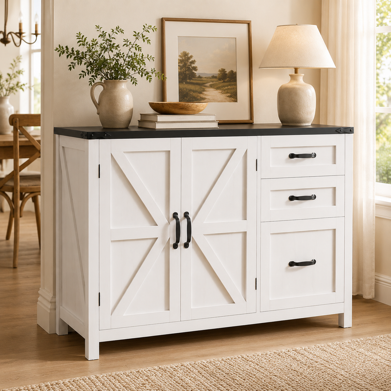 Farmhouse Barn Door File Cabinet