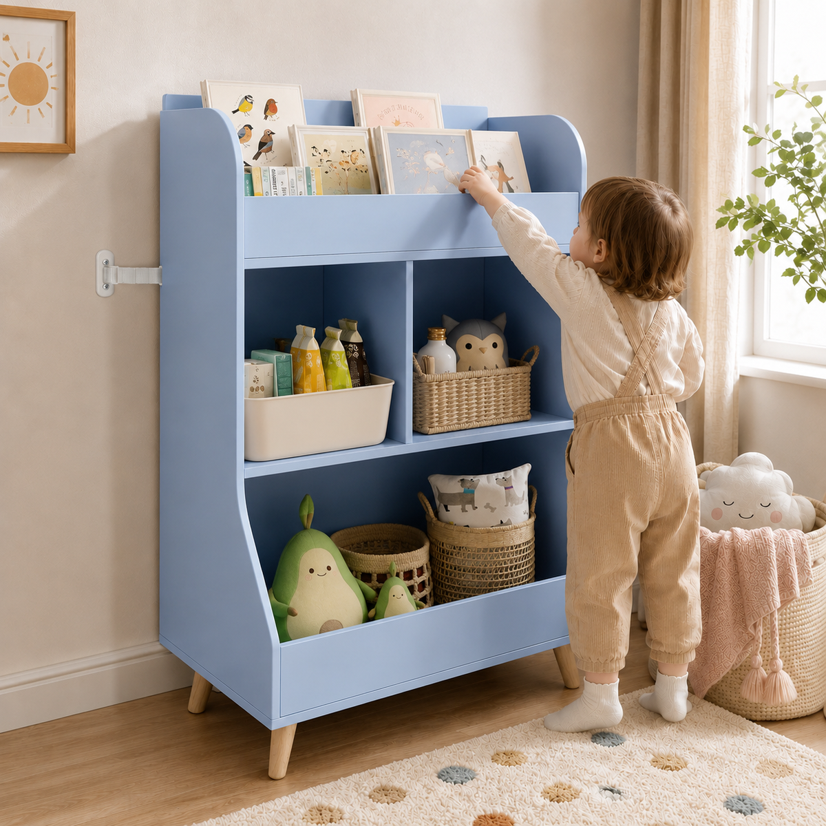 Kids' Bookshelf & Toy Storage Unit