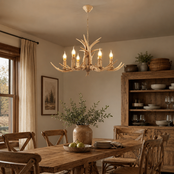 Faux Antler 6-Light Chandelier