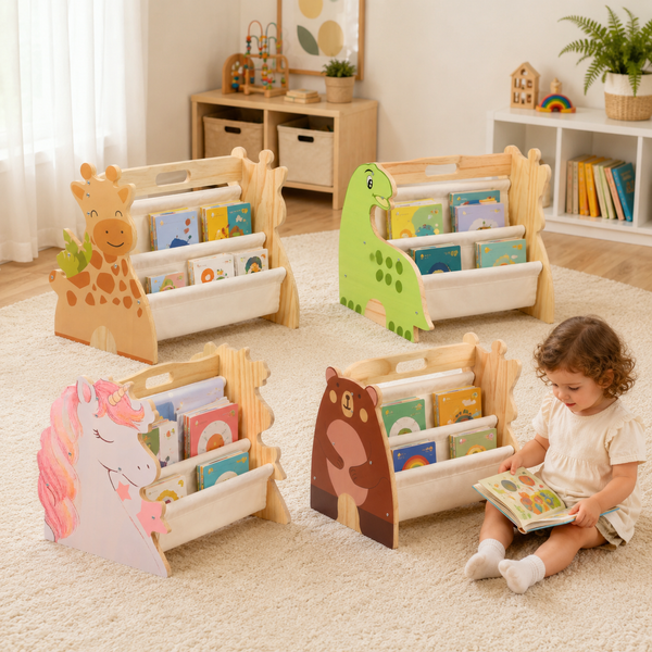 Animal Double-Sided Kids Book Rack