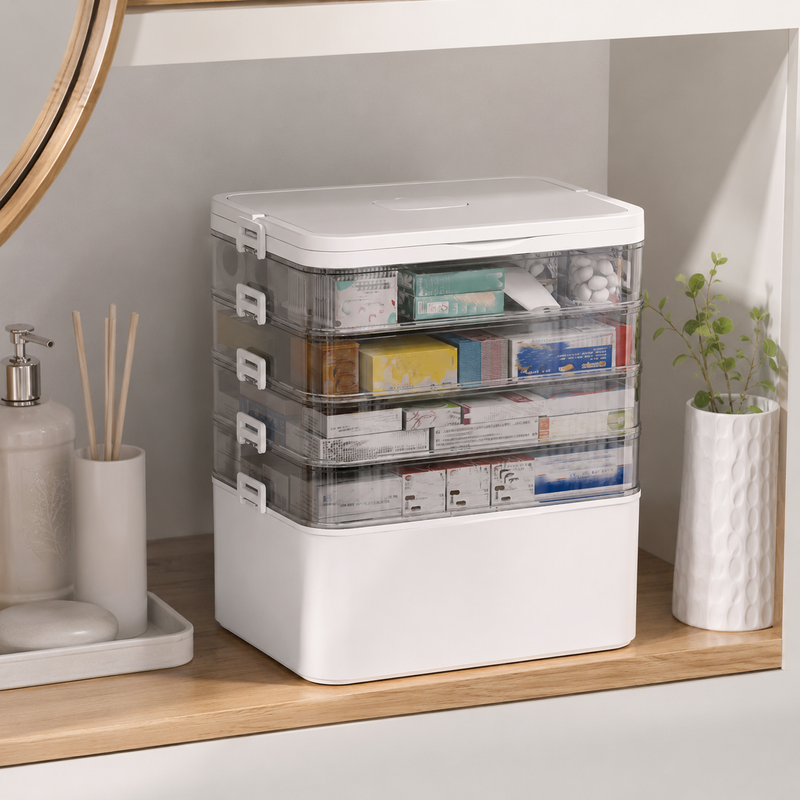 Multi-Layer Medicine Organizer Box