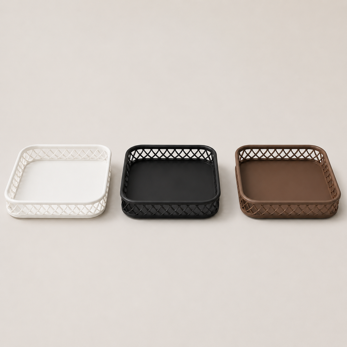 Woven-Lattice Desktop Catchall Tray