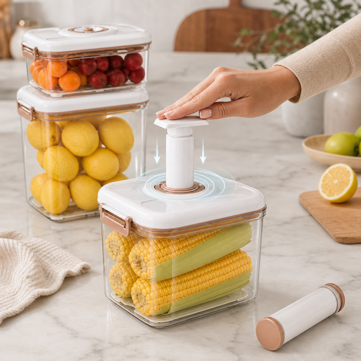 Vacuum-Seal Food Storage Container — alternate angle showing internal compartments
