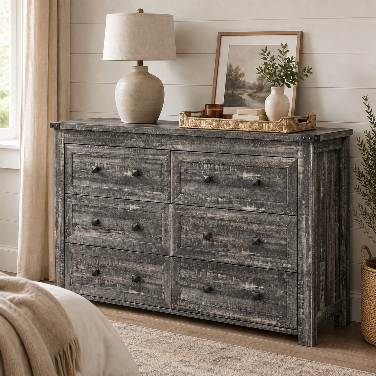 Farmhouse 6-Drawer Double Dresser