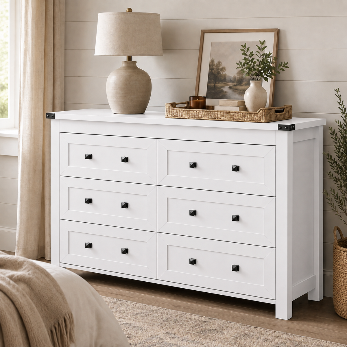 Farmhouse 6-Drawer Double Dresser
