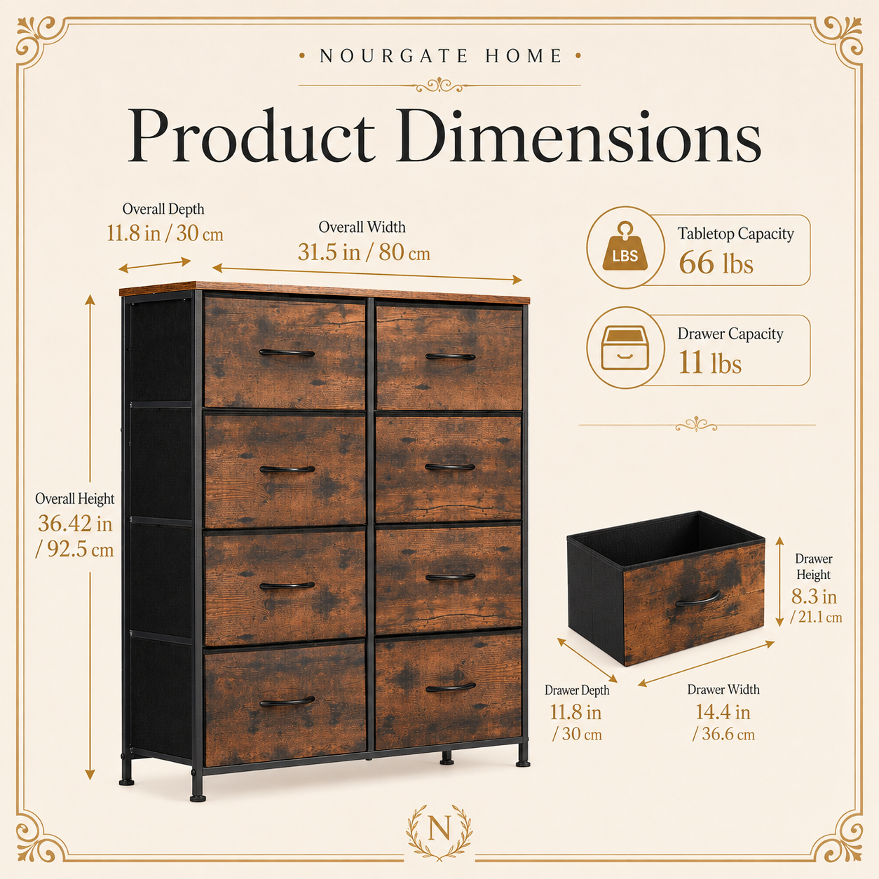 Product dimensions