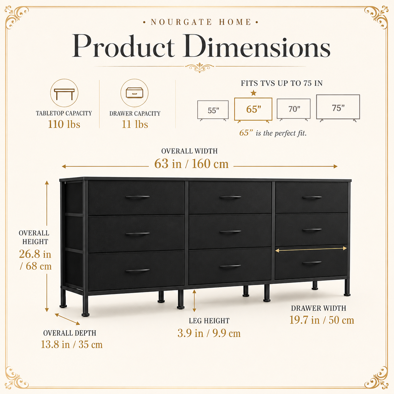 Product dimensions