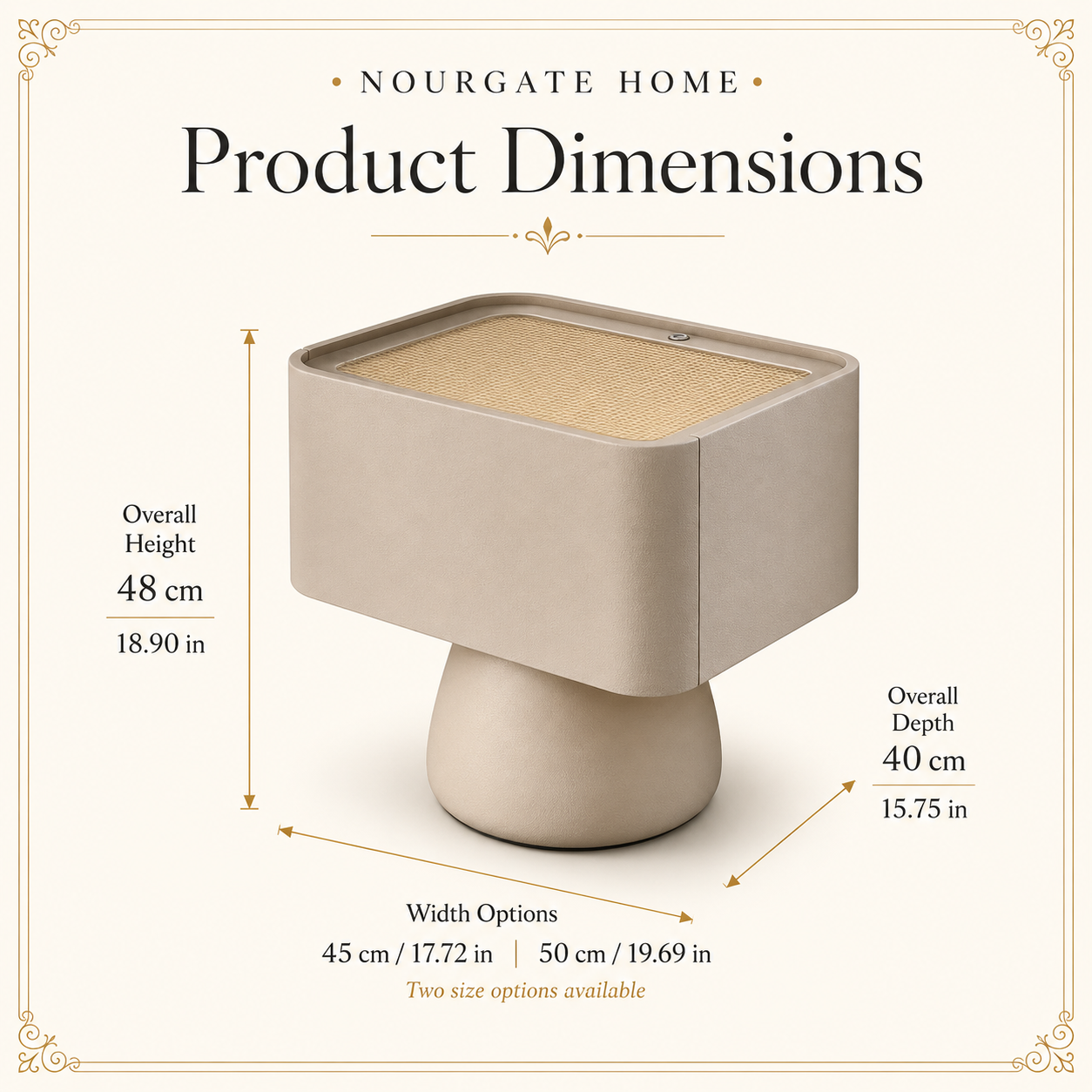 Product dimensions