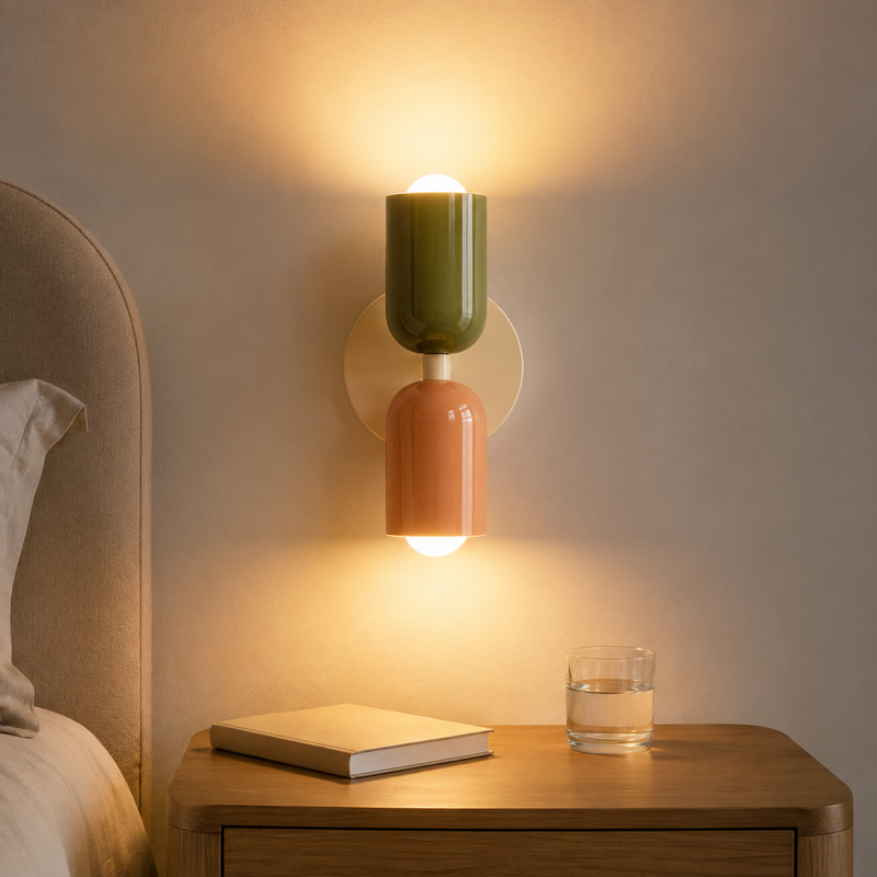 Two-Tone Macaron Dual-Bulb Wall Sconce