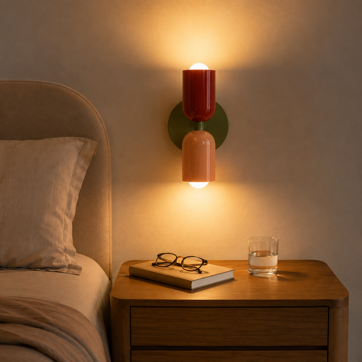 Two-Tone Macaron Dual-Bulb Wall Sconce