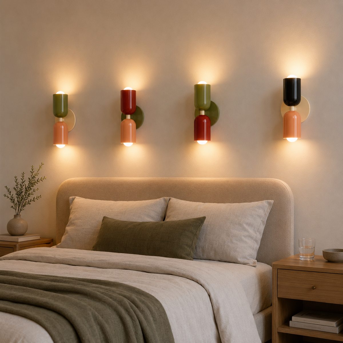 Two-Tone Macaron Dual-Bulb Wall Sconce