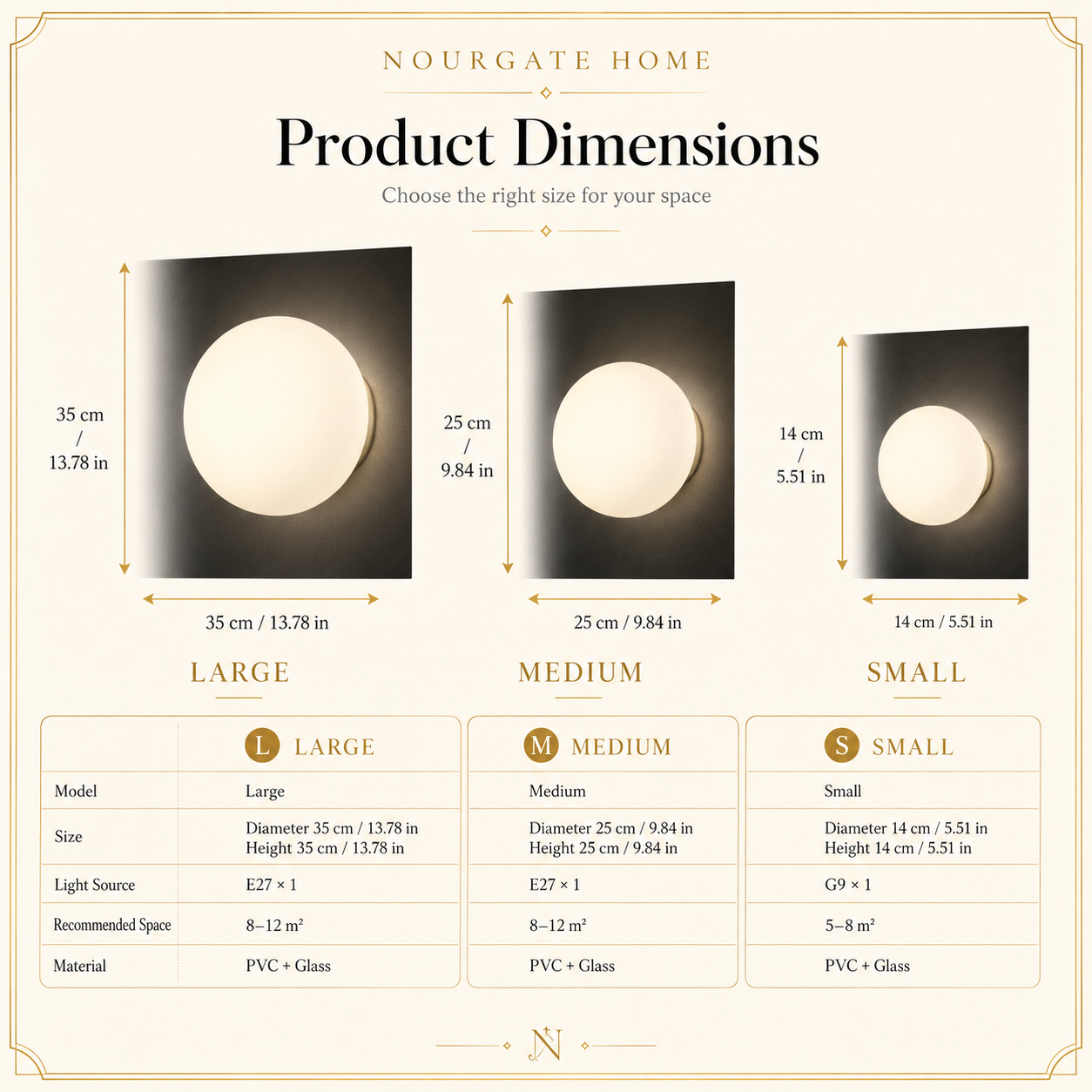 Product dimensions