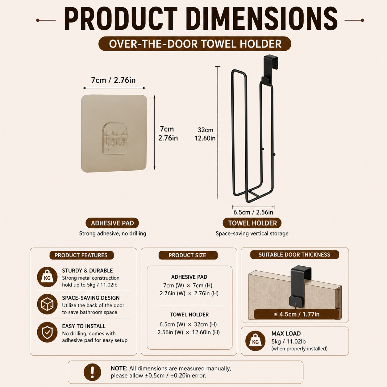 Product dimensions