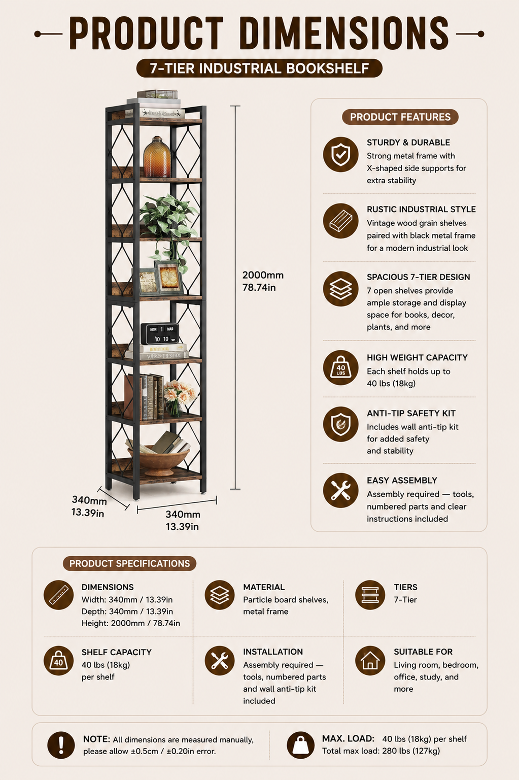 Product dimensions