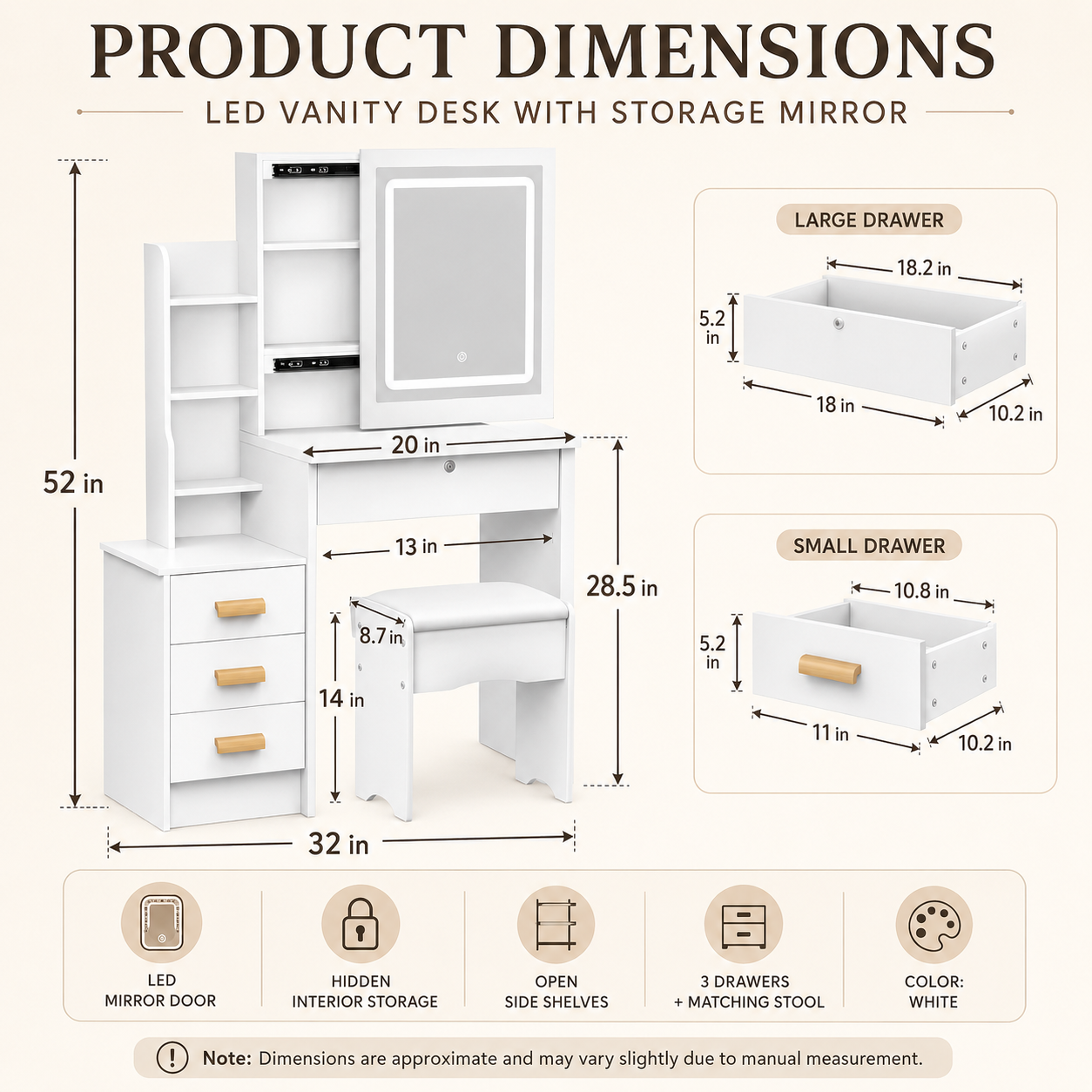 Product dimensions