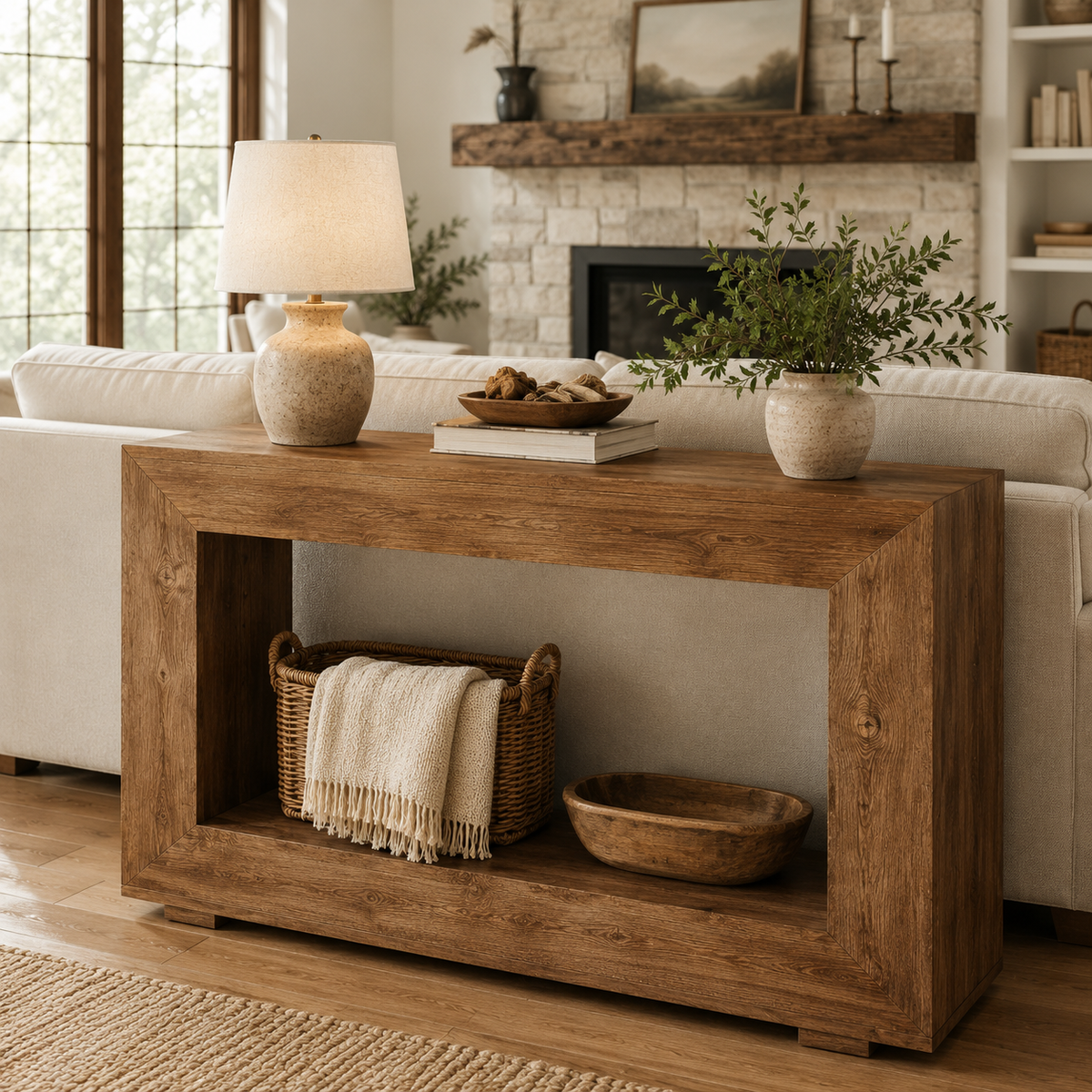 Rustic Wood Console Table