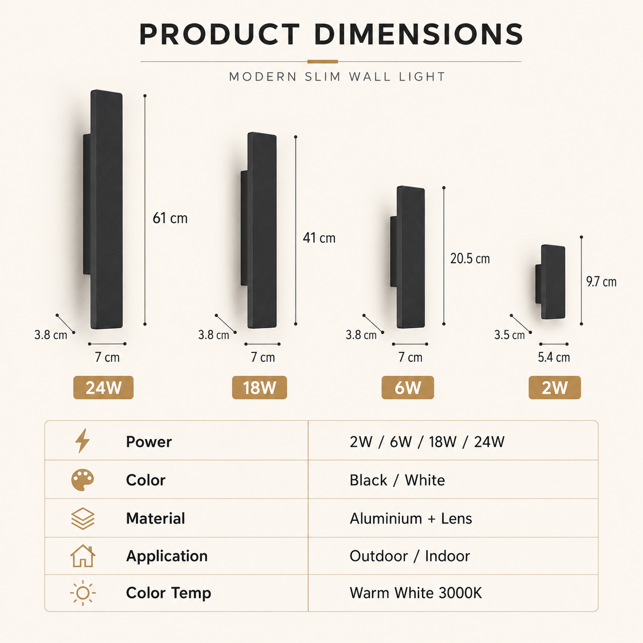 Product dimensions