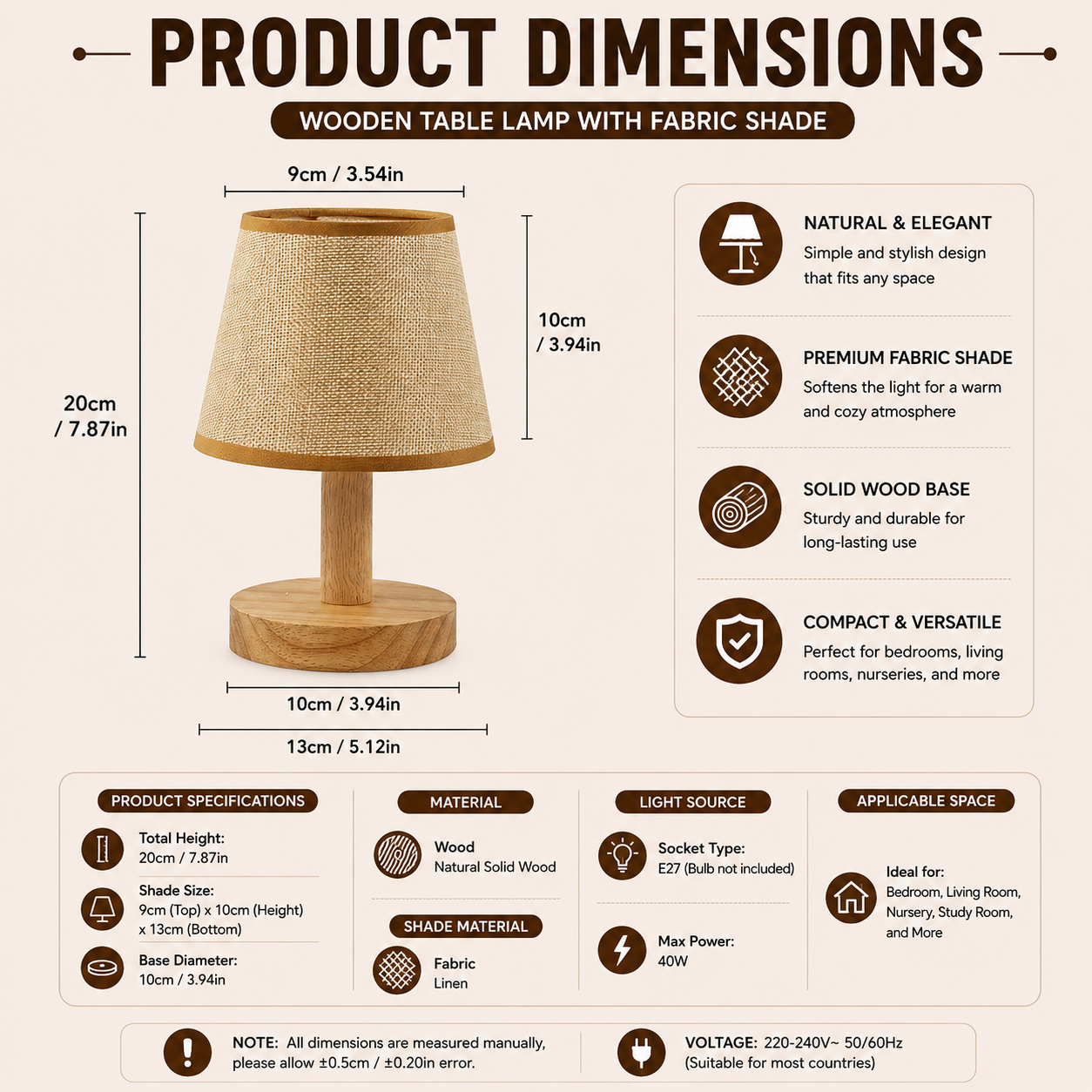 Product dimensions