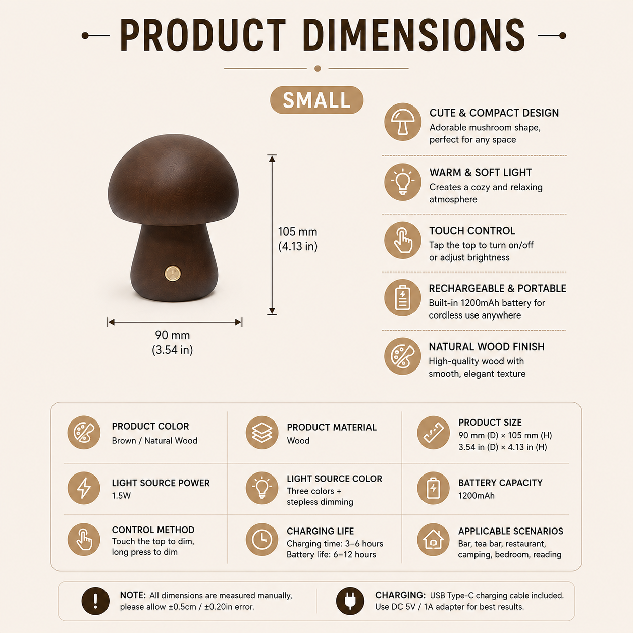 Product dimensions