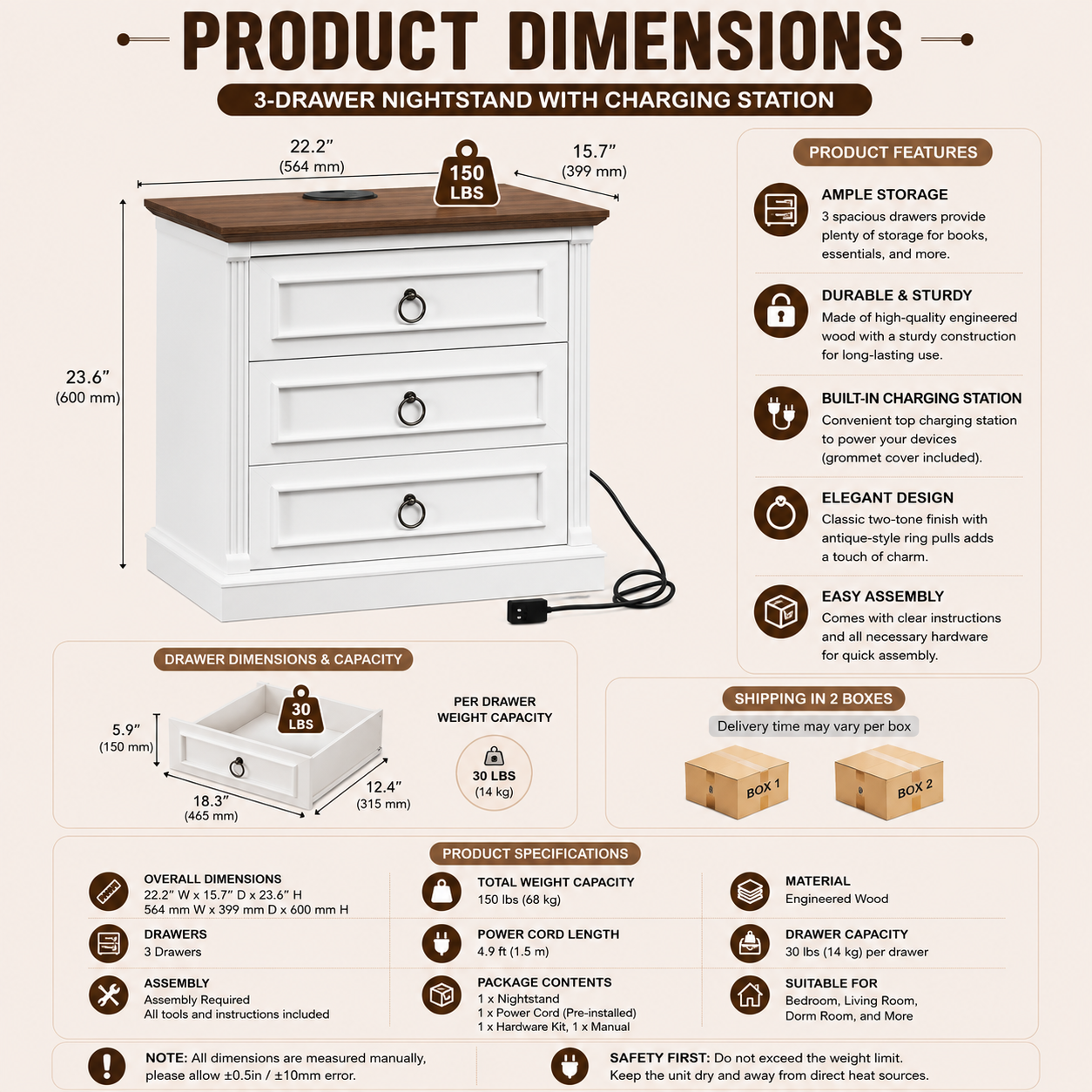 Product dimensions