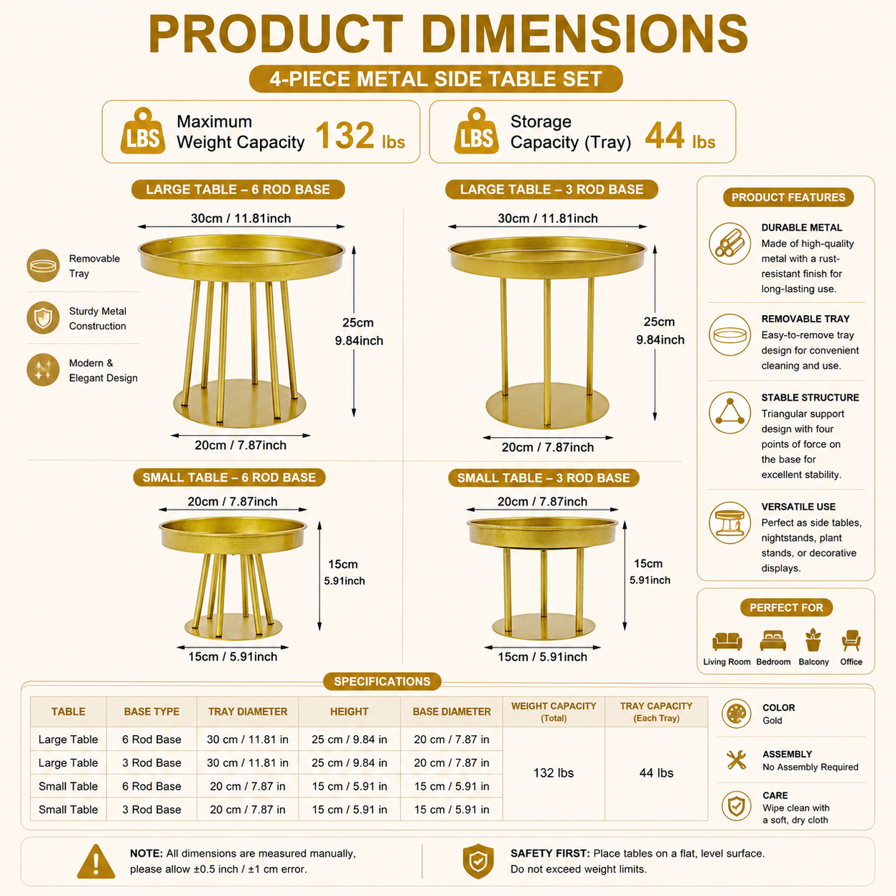 Product dimensions