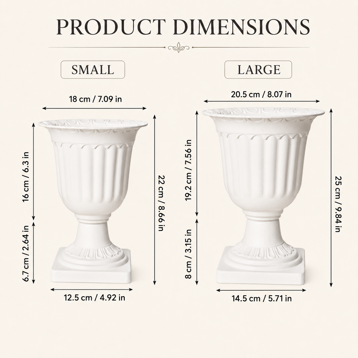 Product dimensions