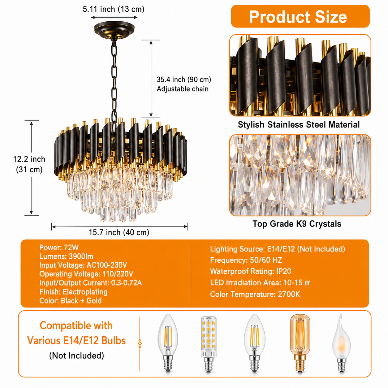 Product dimensions