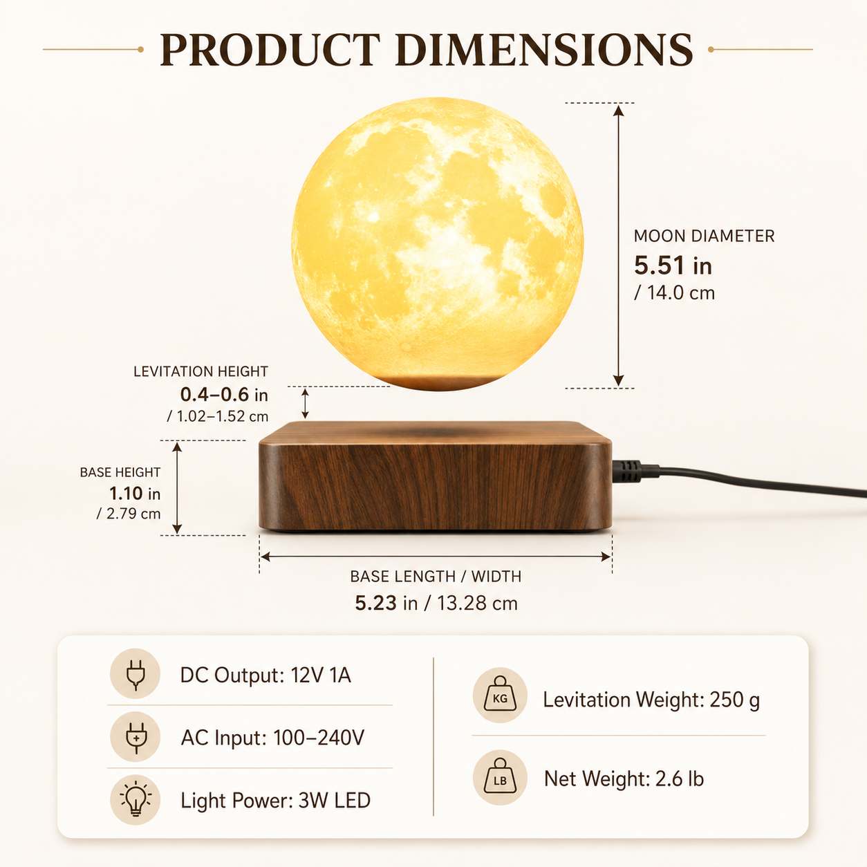 Product dimensions