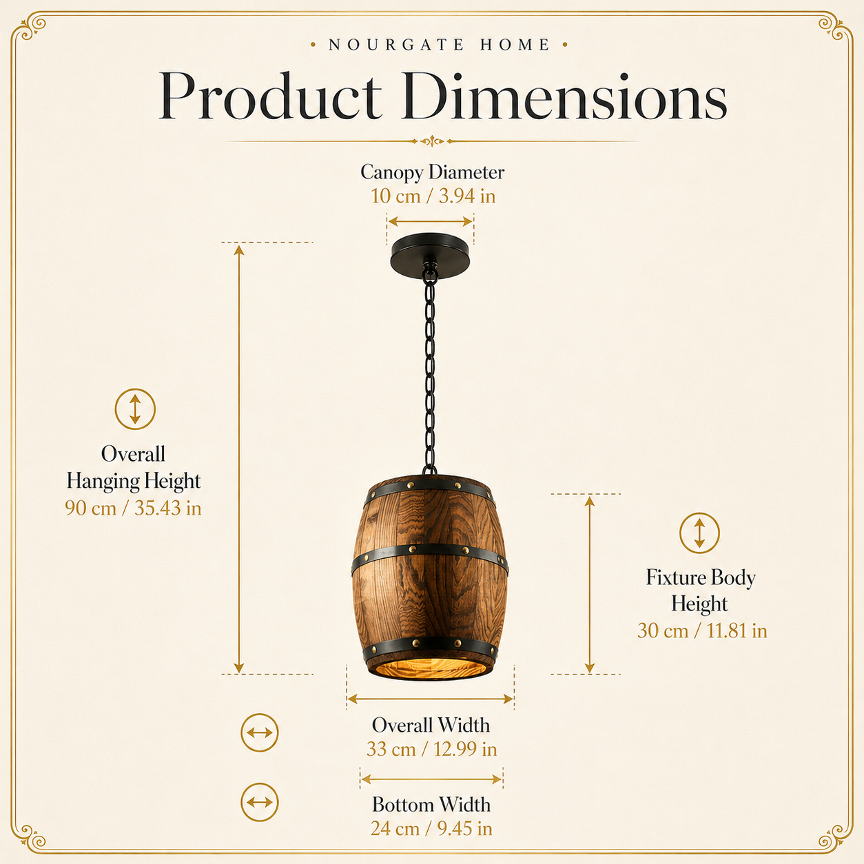 Product dimensions