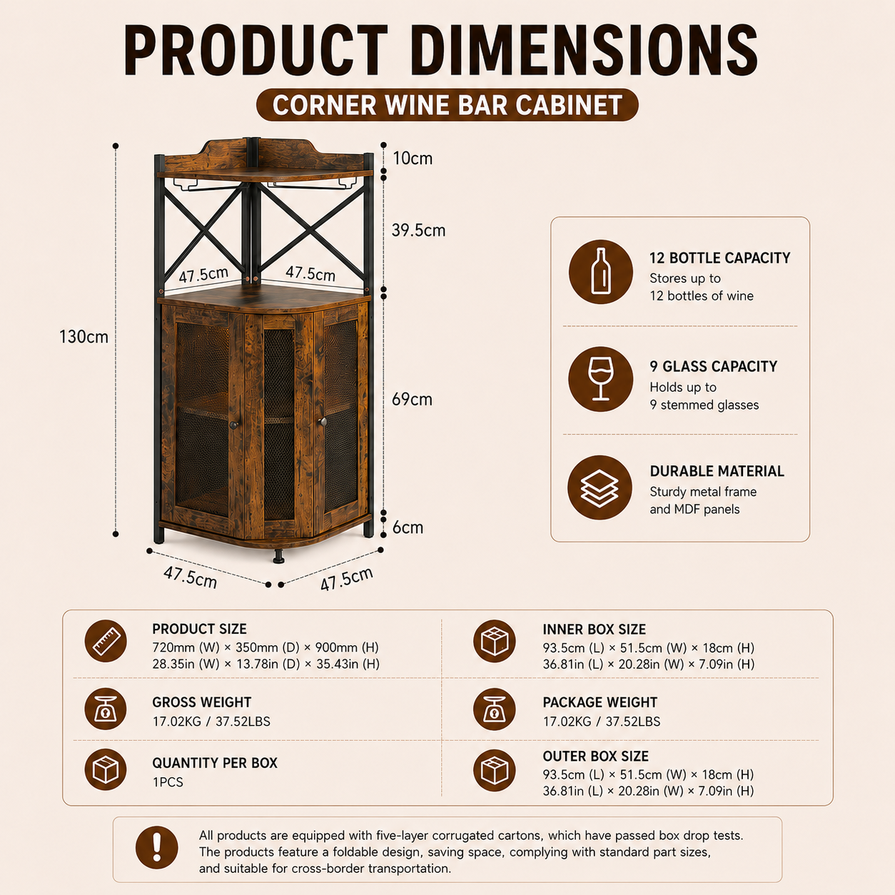 Product dimensions