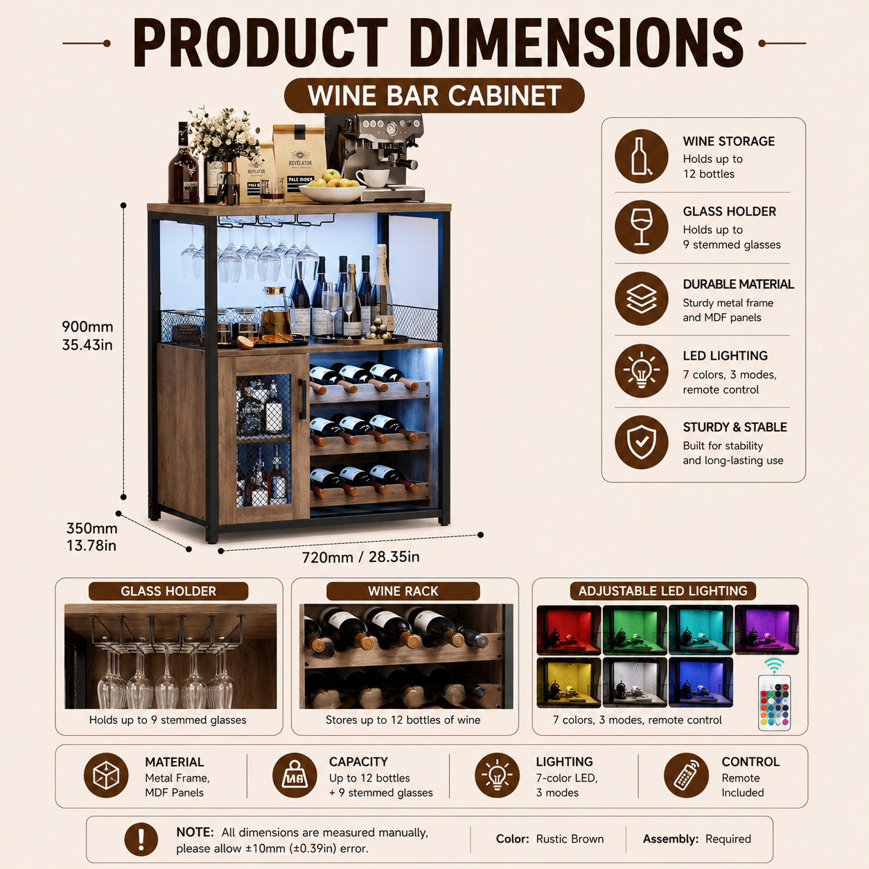 Product dimensions