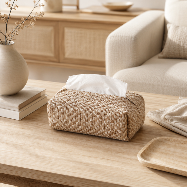 Jute Tissue Box Cover