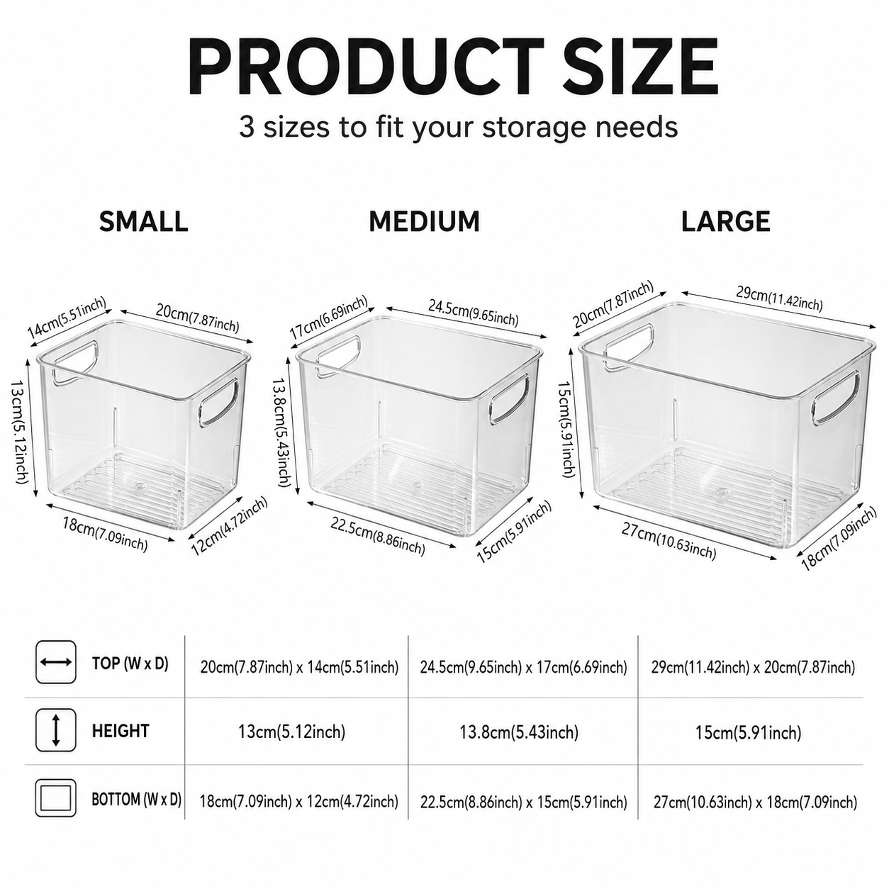 Product dimensions