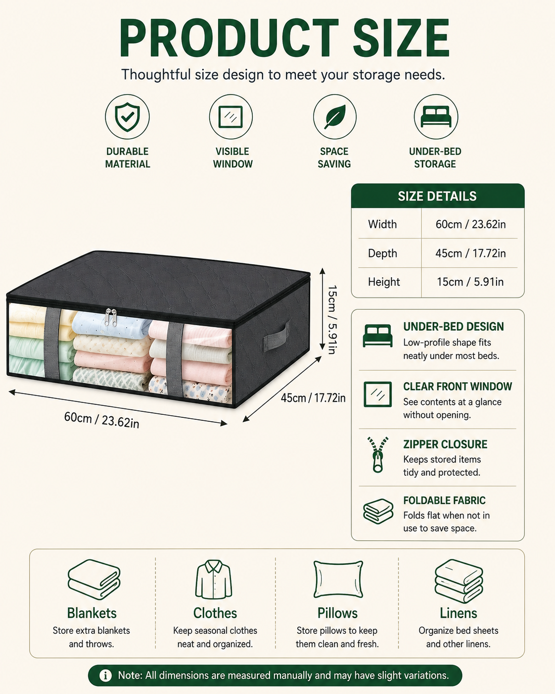 Product dimensions