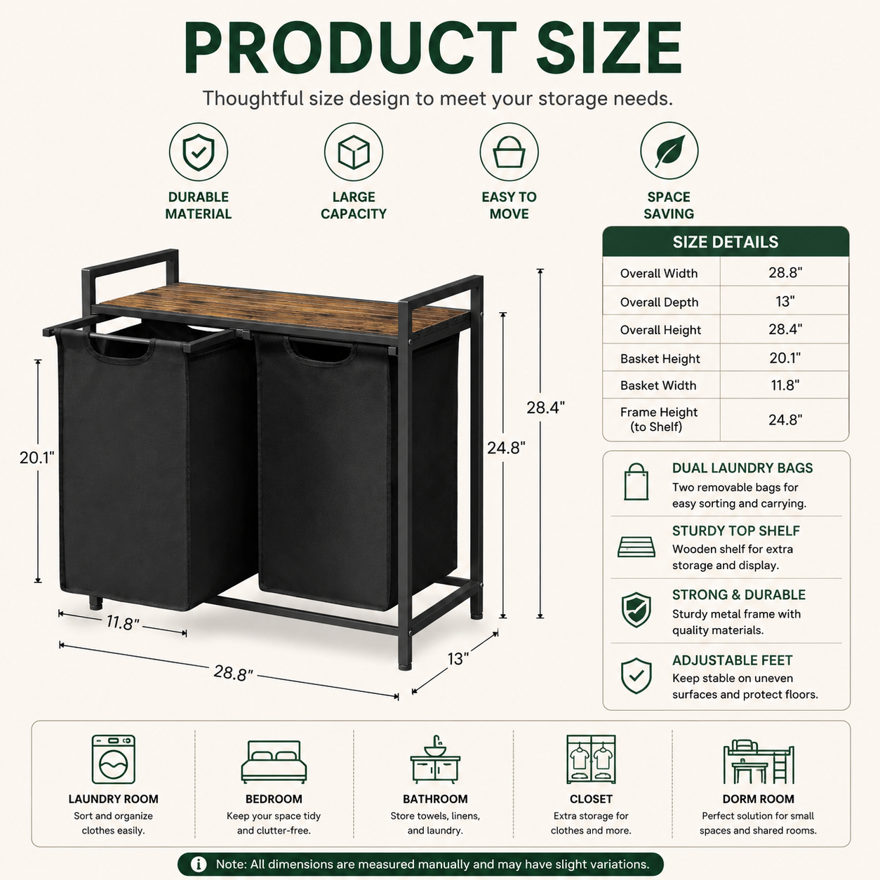Product dimensions