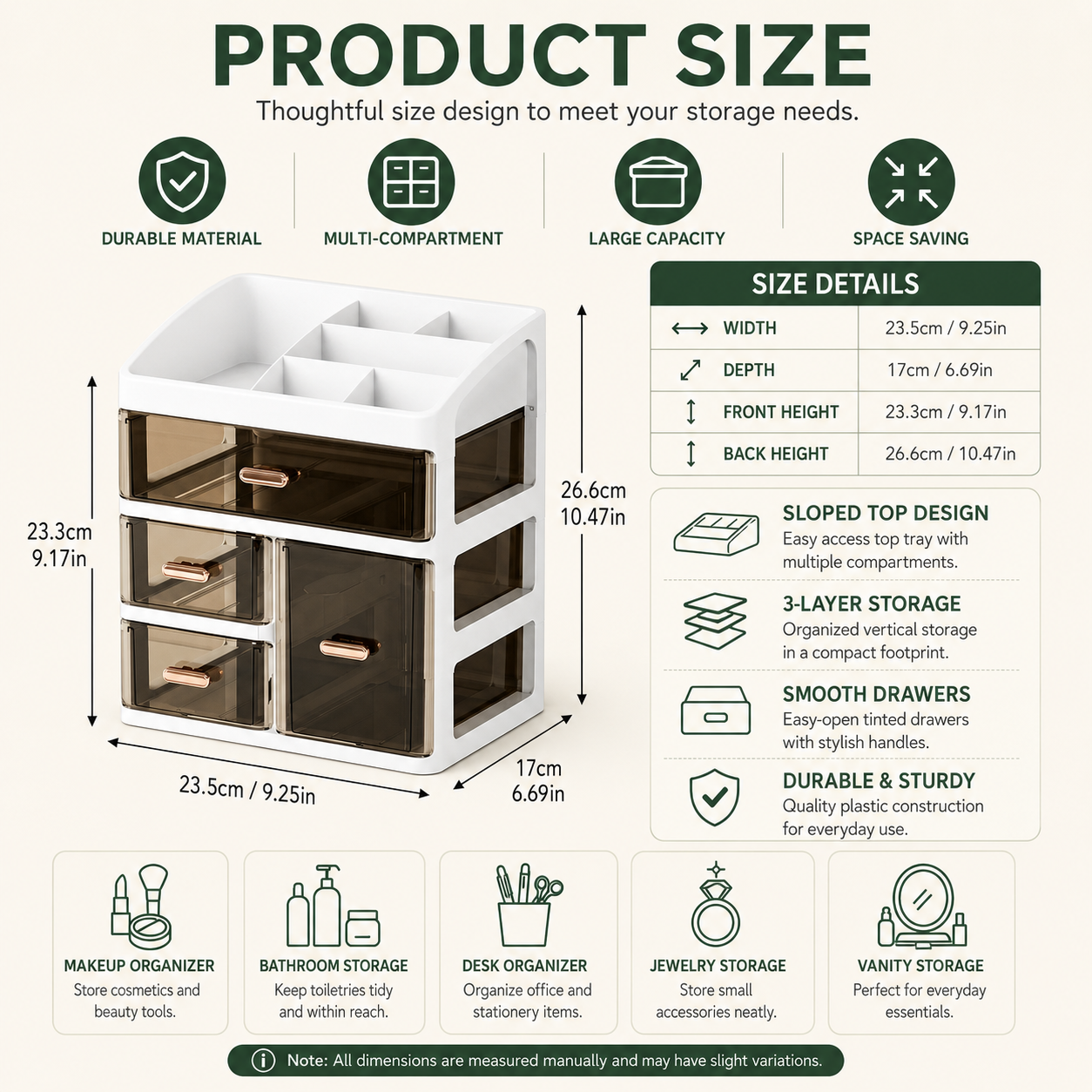 Product dimensions