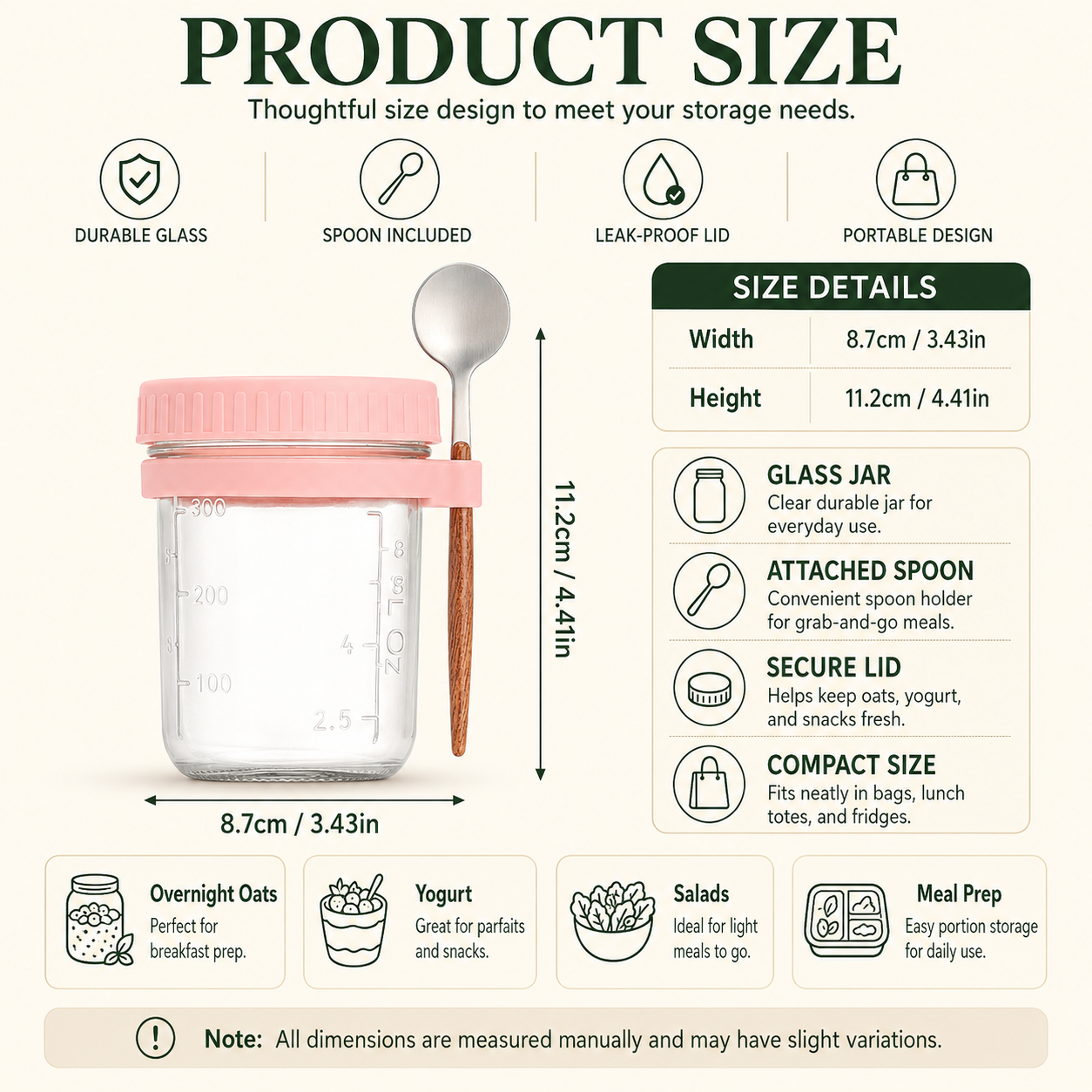Product dimensions