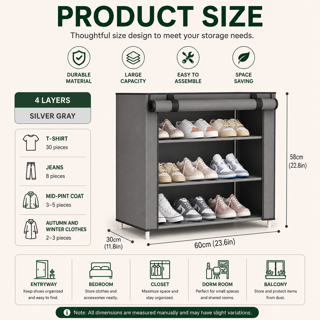 Product dimensions