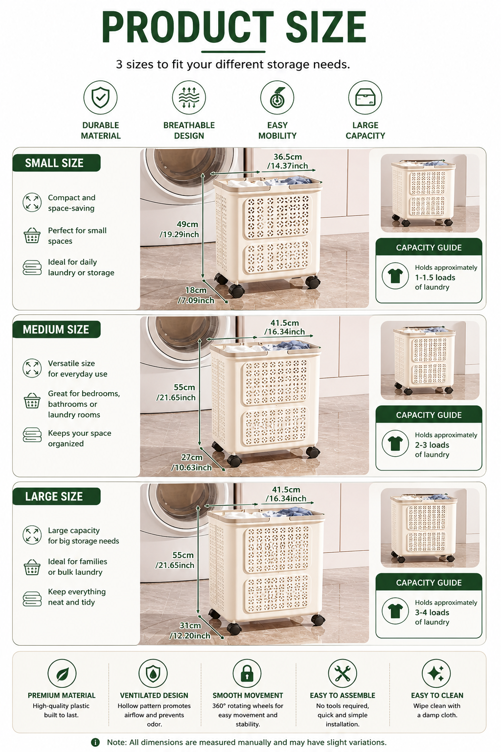 Product dimensions