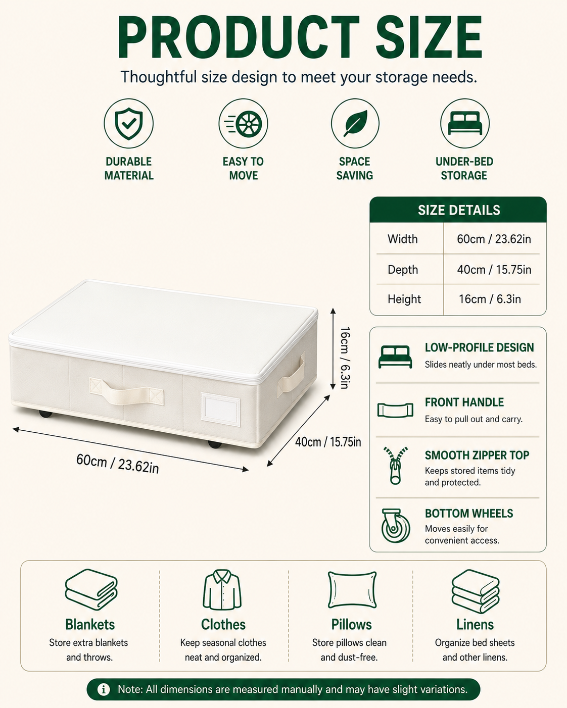 Product dimensions