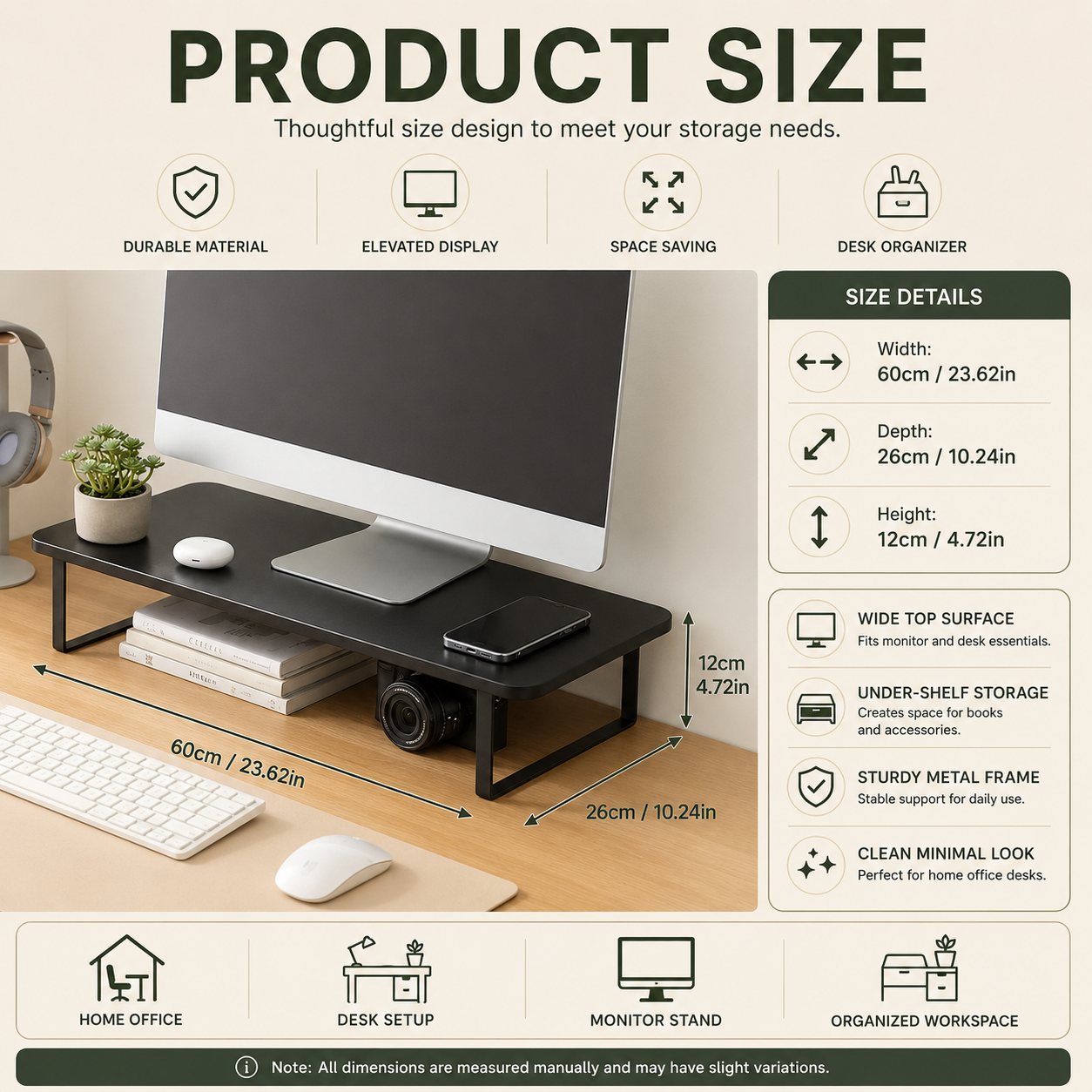 Product dimensions