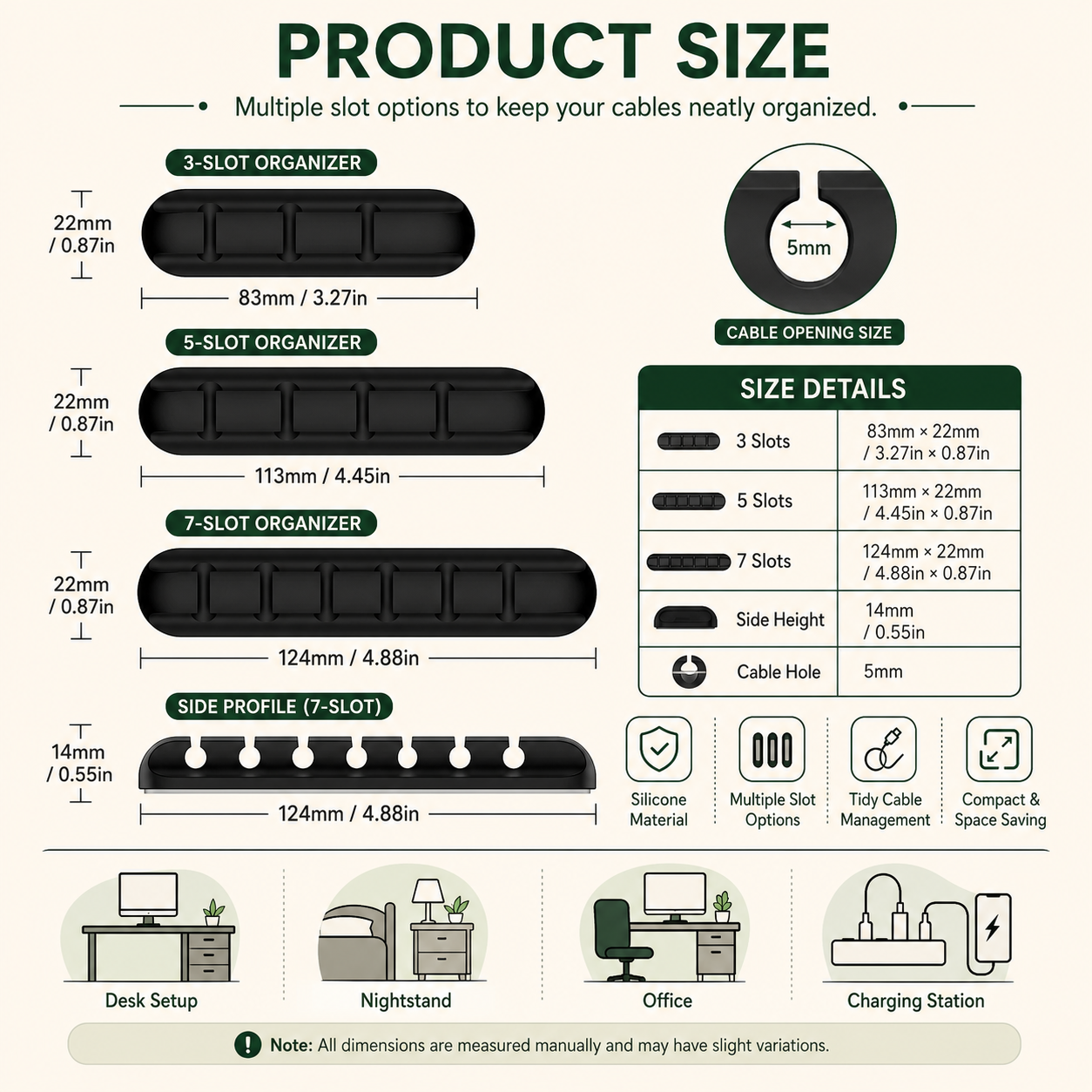 Product dimensions